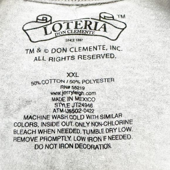 Loteria Don Clemente Gray Short Sleeve Graphic T-Shirt Moon Size XXL - Picture 3 of 4